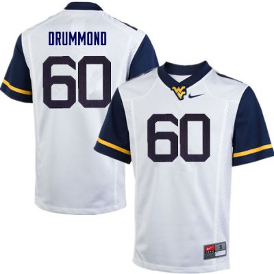 Men's West Virginia Mountaineers NCAA #60 Noah Drummond White Authentic Nike Stitched College Football Jersey DS15D28SF